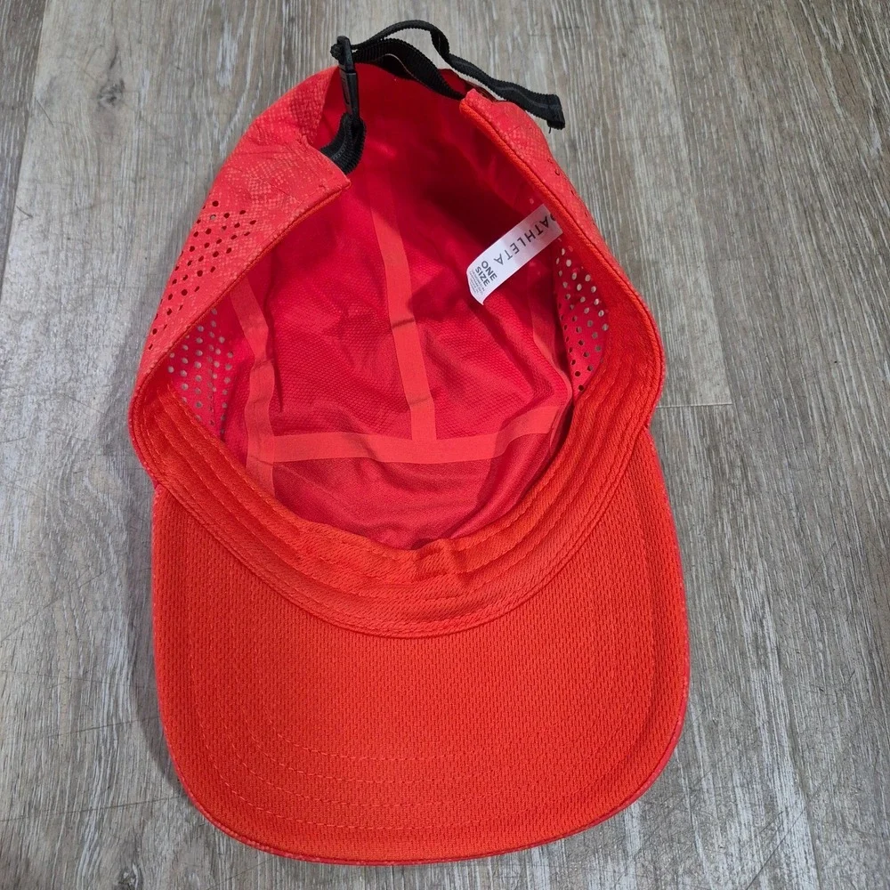 Athleta Womens Red Perforated Running Hat Adjustable Athletic Cap One Size